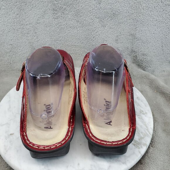 Alegria Shoes Womens EU 39 US 9 Ruby Red Metallic Leather Classic Clogs - Picture 5 of 11
